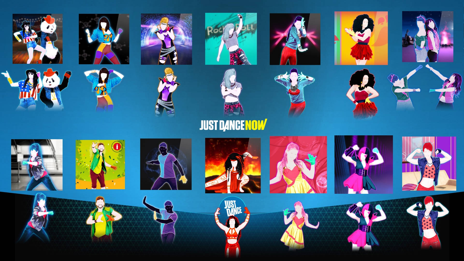 Just Dance Now Dancers With Profile Pics Wallpaper