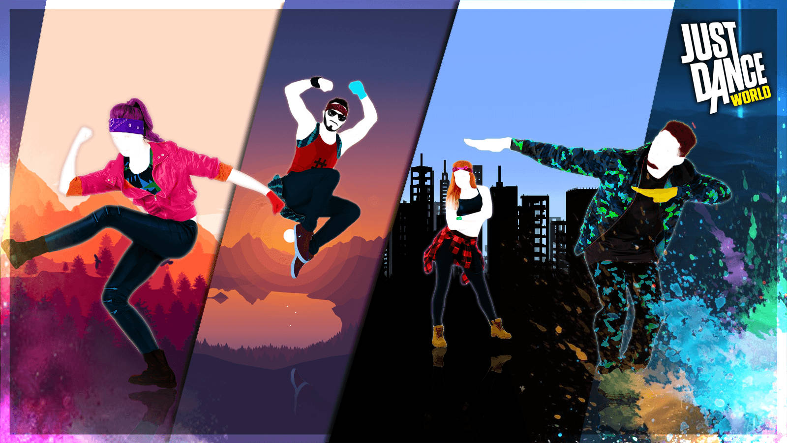Just Dance World Dancers In Different Places Wallpaper