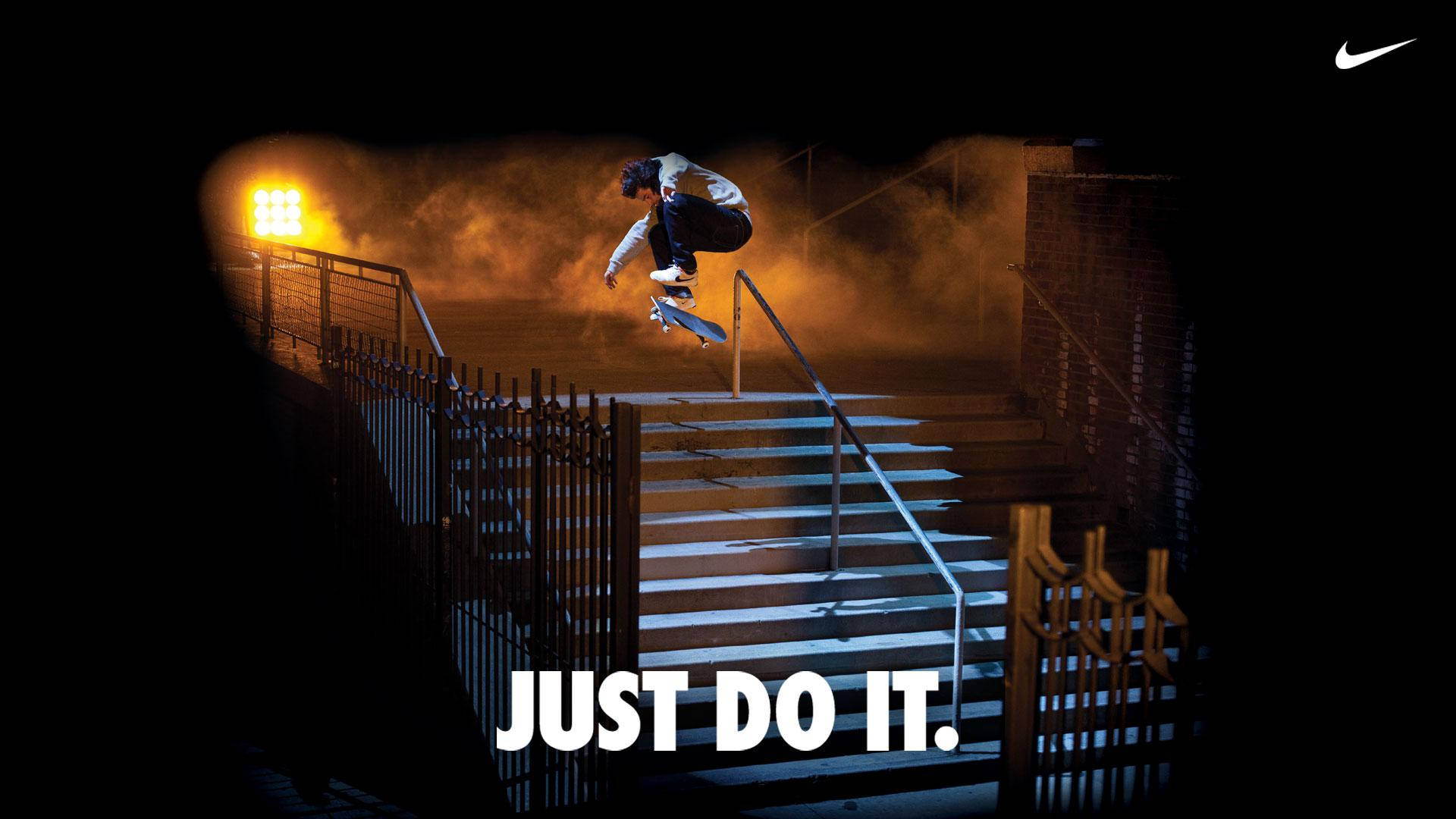Just Do It Skater On Stairs Wallpaper