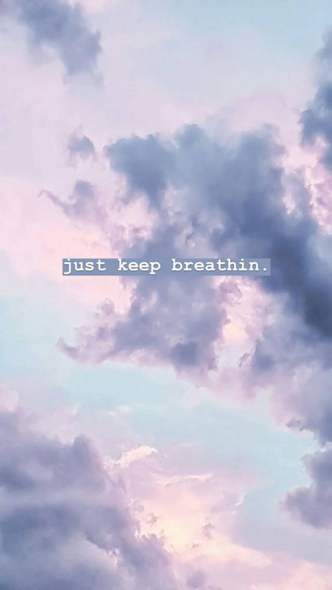 Just Keep Breathing Purple Sky Wallpaper