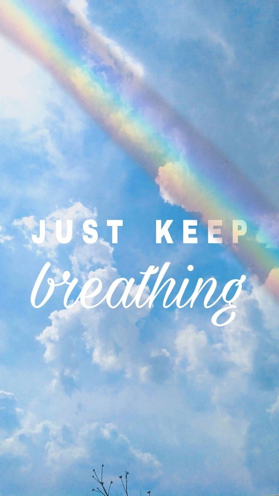 Just Keep Breathing Rainbow Wallpaper