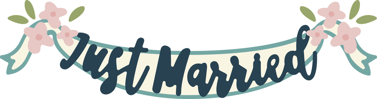 Just Married Banner Graphic PNG