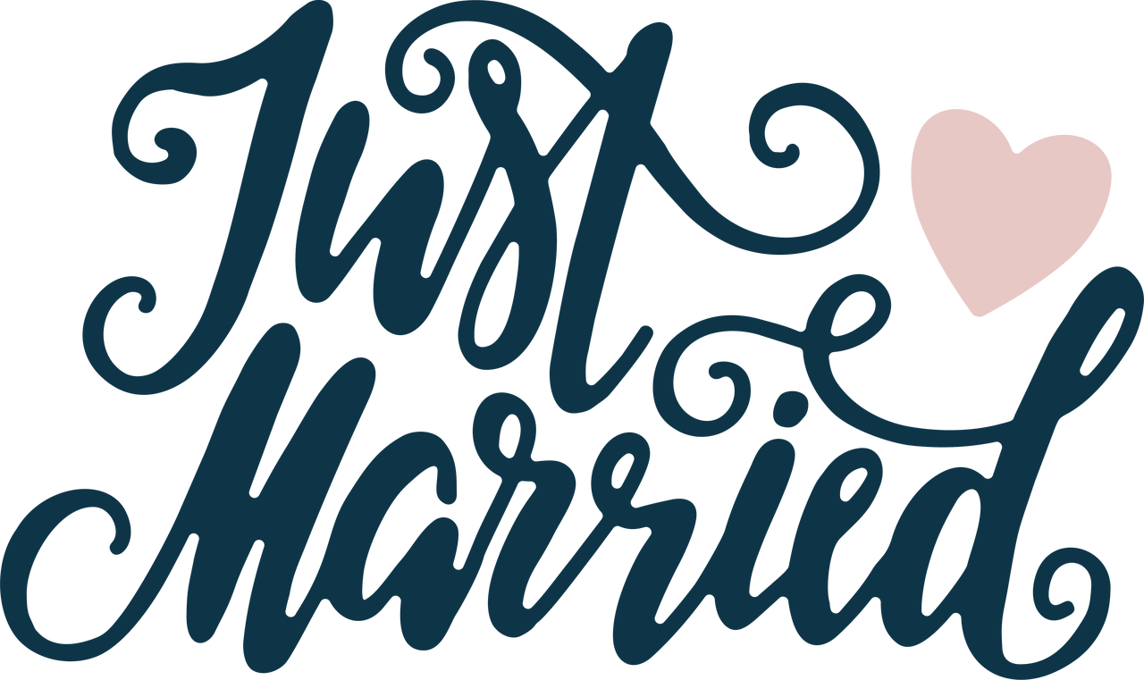 Just Married Calligraphy PNG