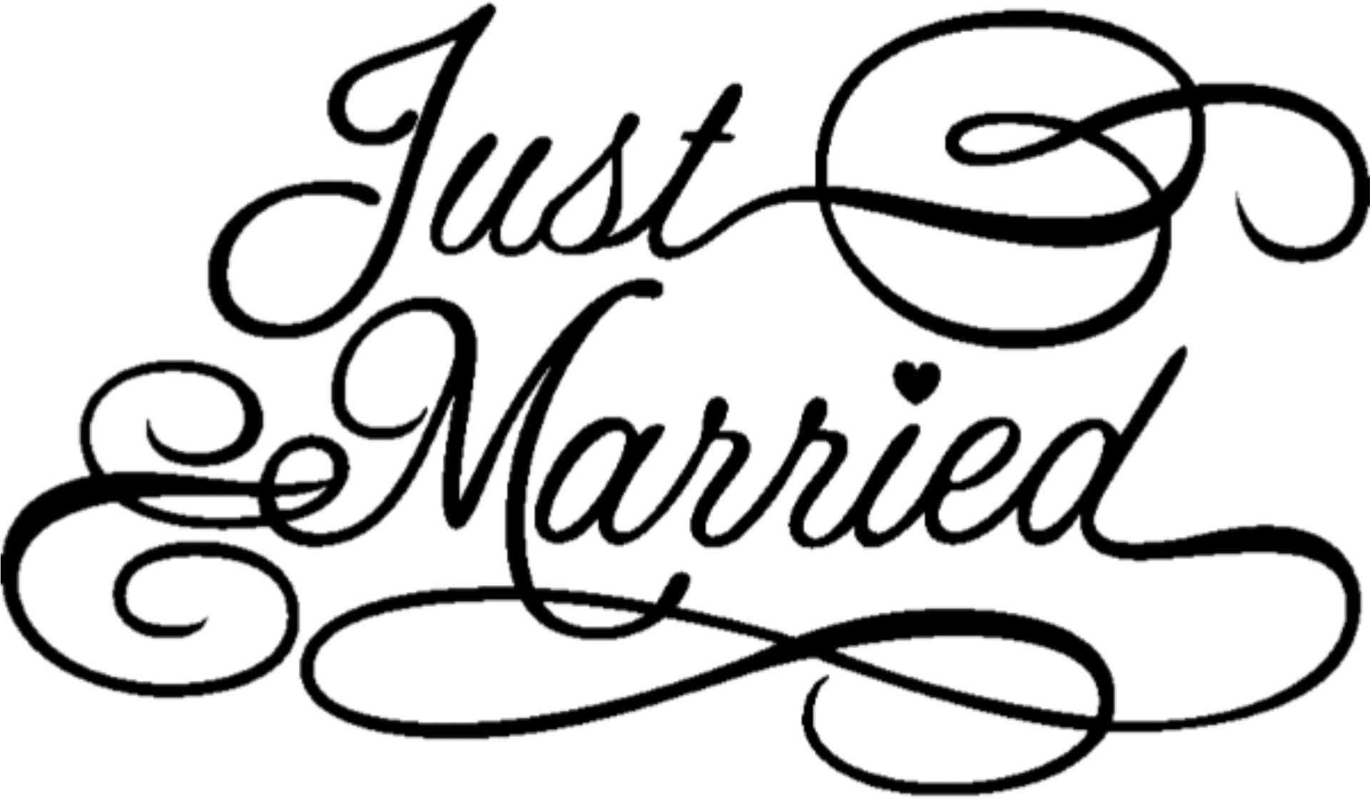 Just Married Calligraphy PNG