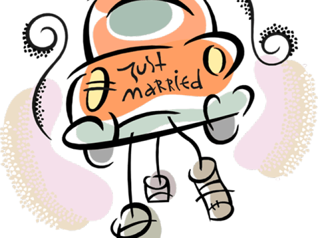 Just Married Car Cartoon PNG