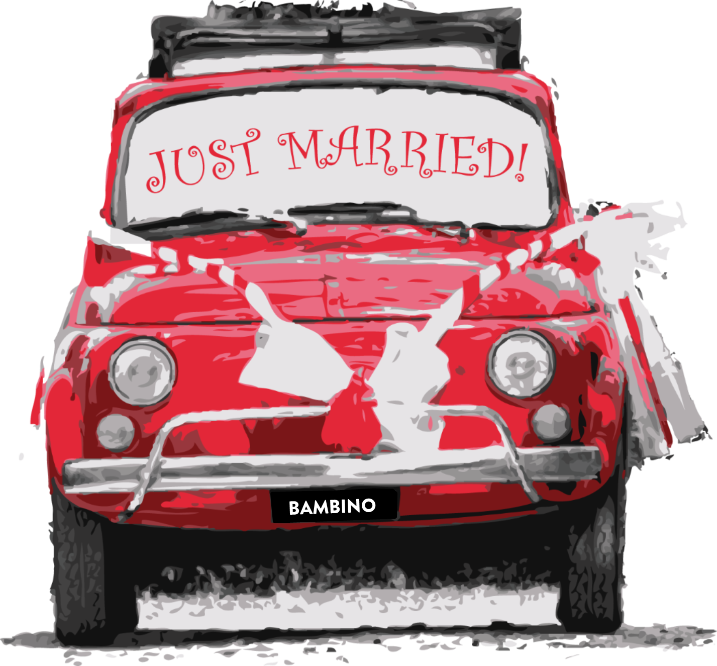 Just Married Car Celebration PNG