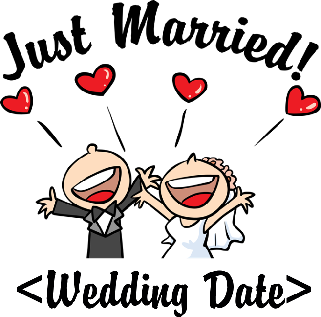 Just Married Cartoon Celebration PNG