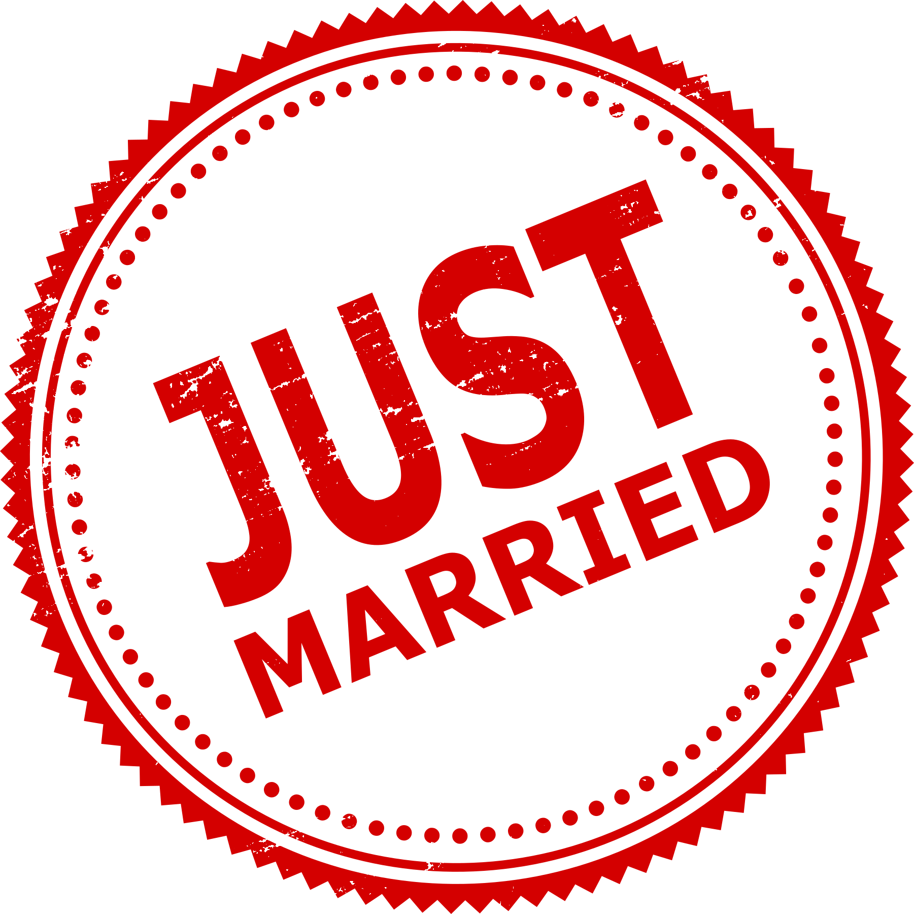 Just Married Stamp Graphic PNG