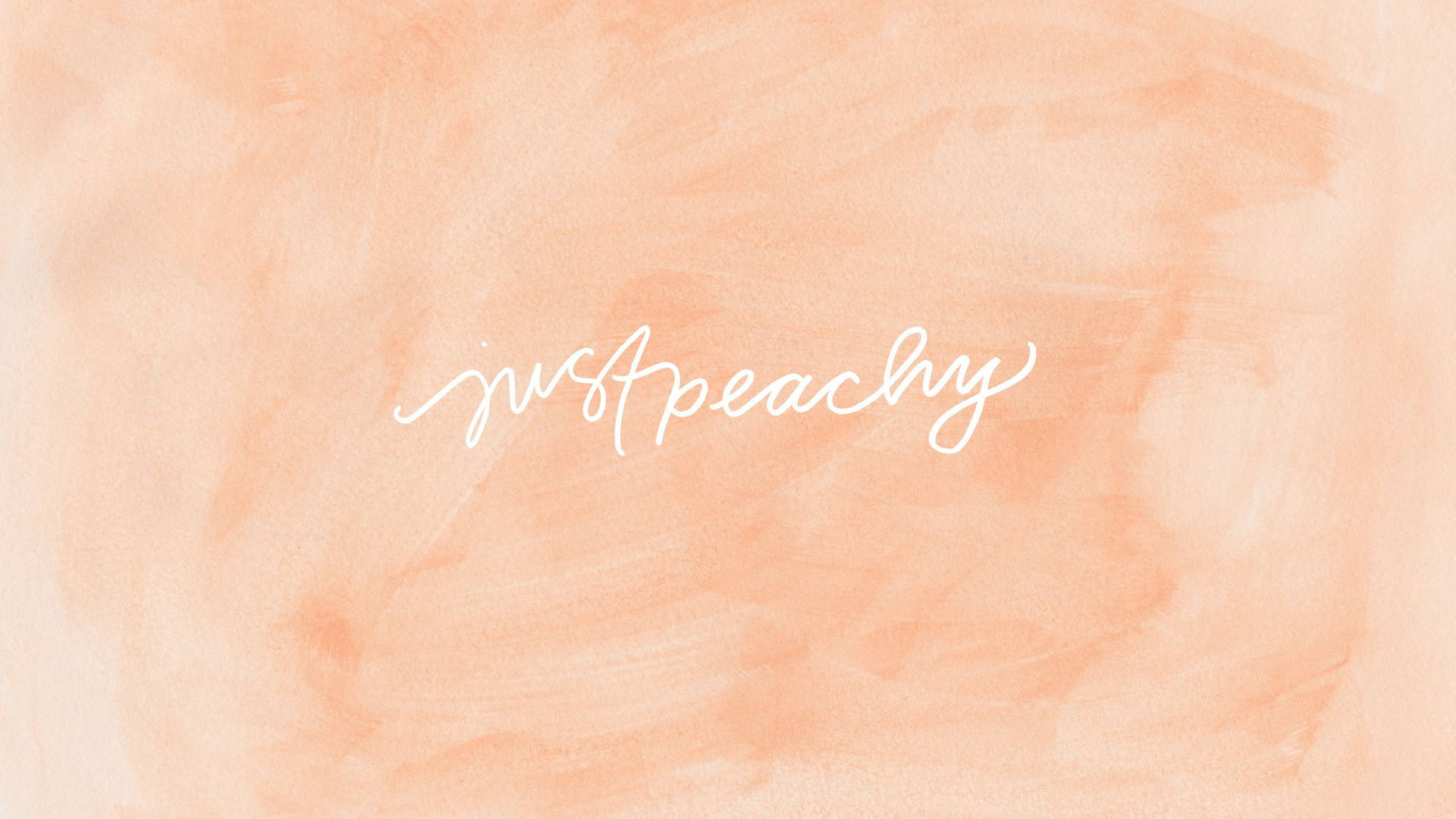 Just Peachy Text Peach Aesthetic Wallpaper