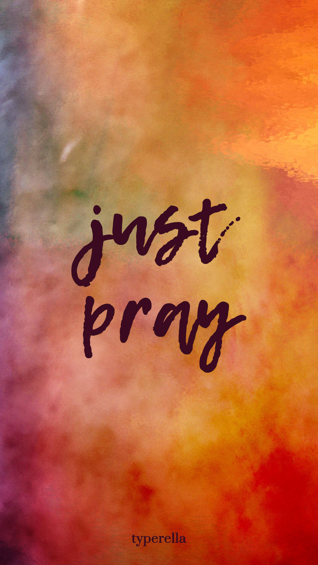 Just Pray Inspirational Quote Watercolor Background Wallpaper