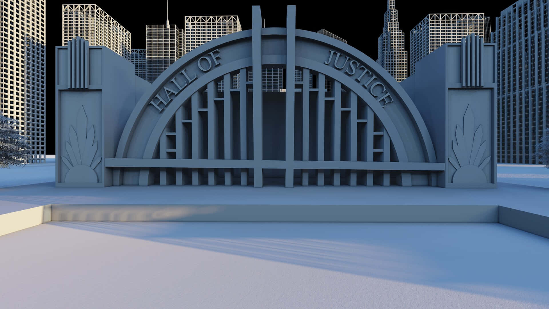 A 3d Model Of A City Gate