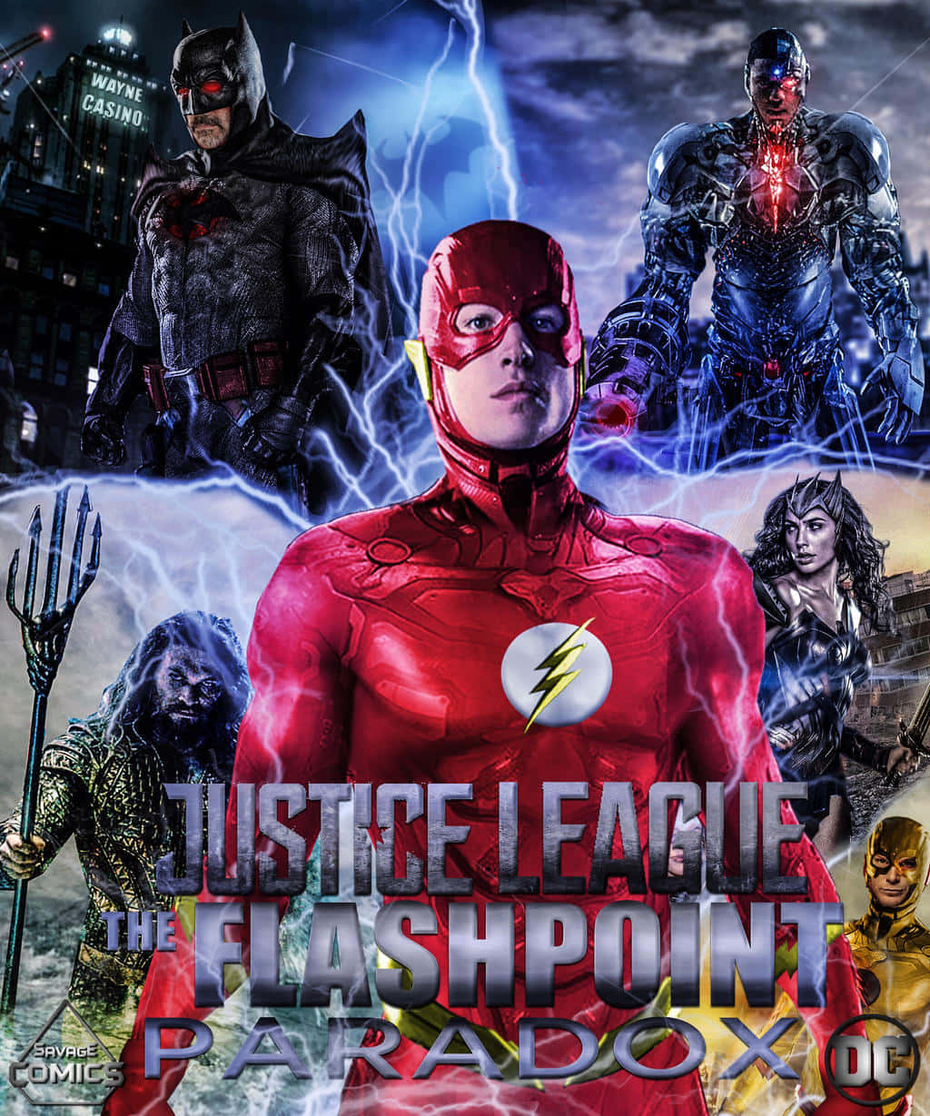 Theflash Y Reverse-flash Se Enfrentan En Justice League: The Flashpoint Paradox. Fondo de pantalla