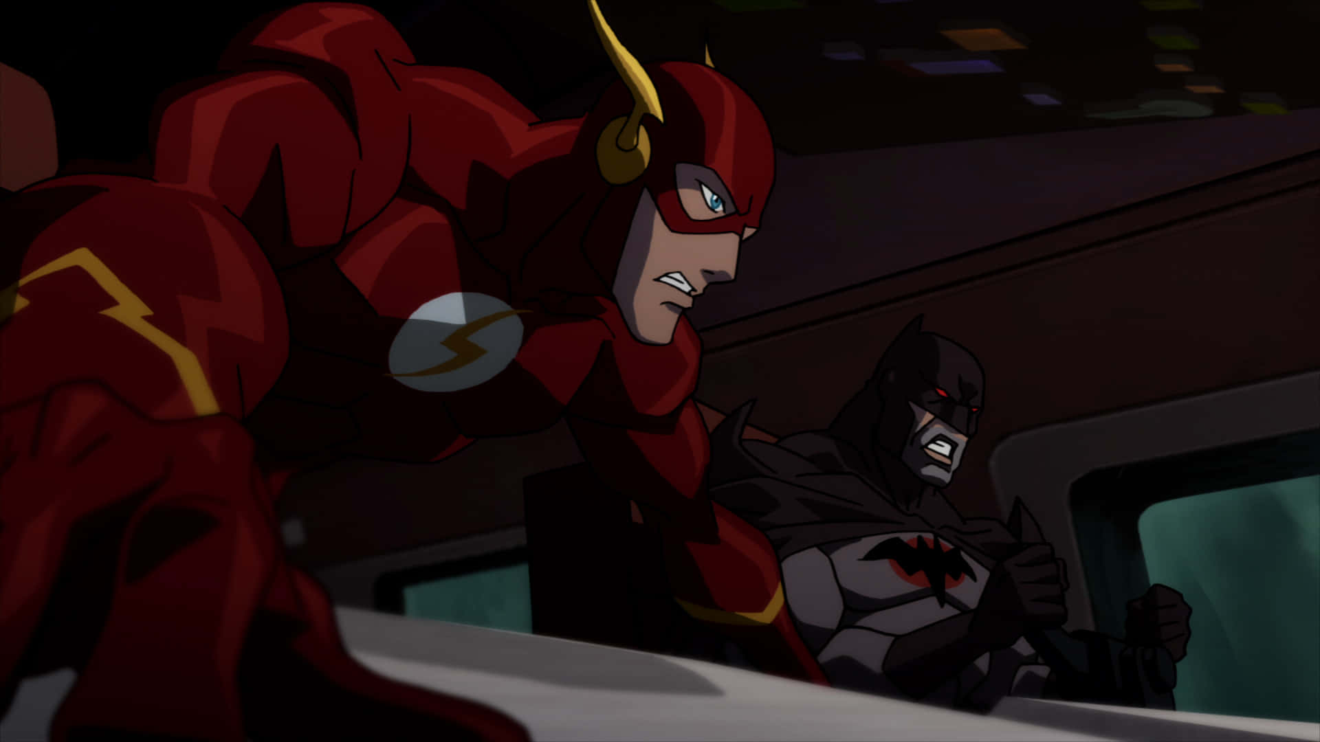 Justice League The Flashpoint Paradox - Flash and Team in Action Wallpaper