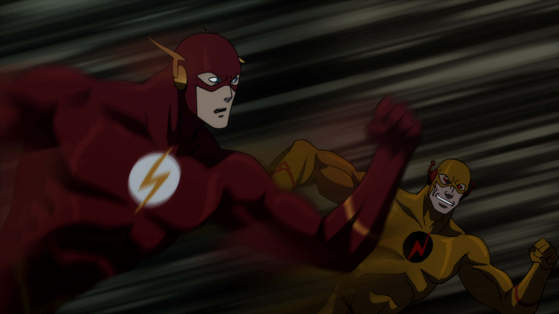 The Flash from Justice League: The Flashpoint Paradox in an action pose Wallpaper