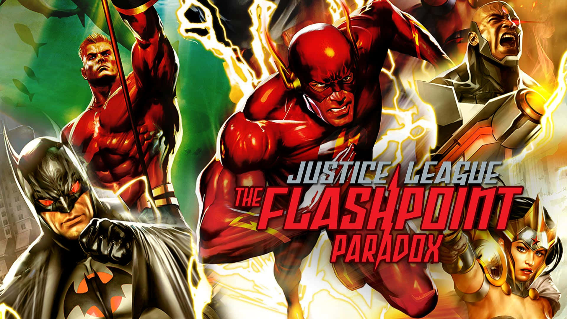 Justice League The Flashpoint Paradox - Heroes in Action Wallpaper