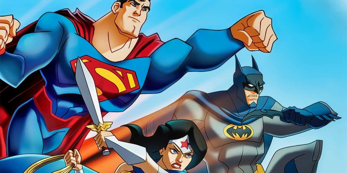 Justice League Unlimited Superheroes in Action Wallpaper