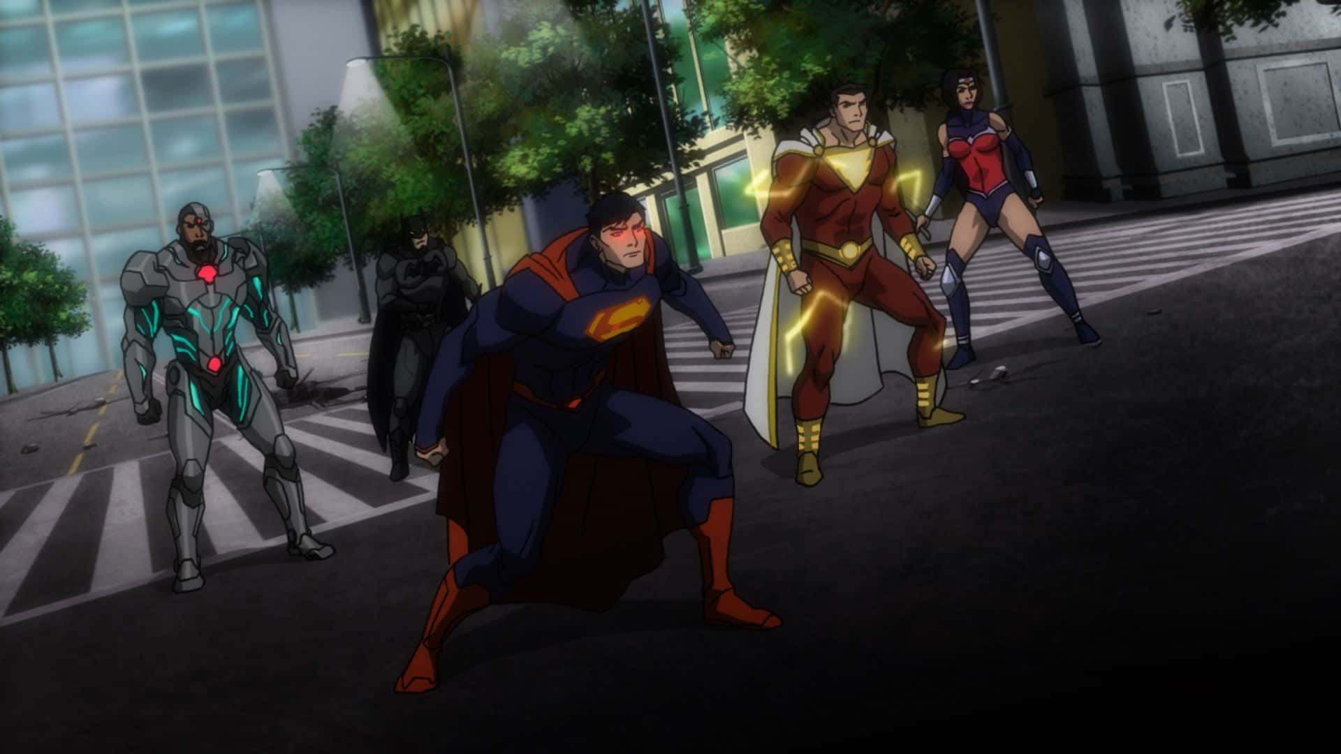 The Justice League Unites in Battle Wallpaper