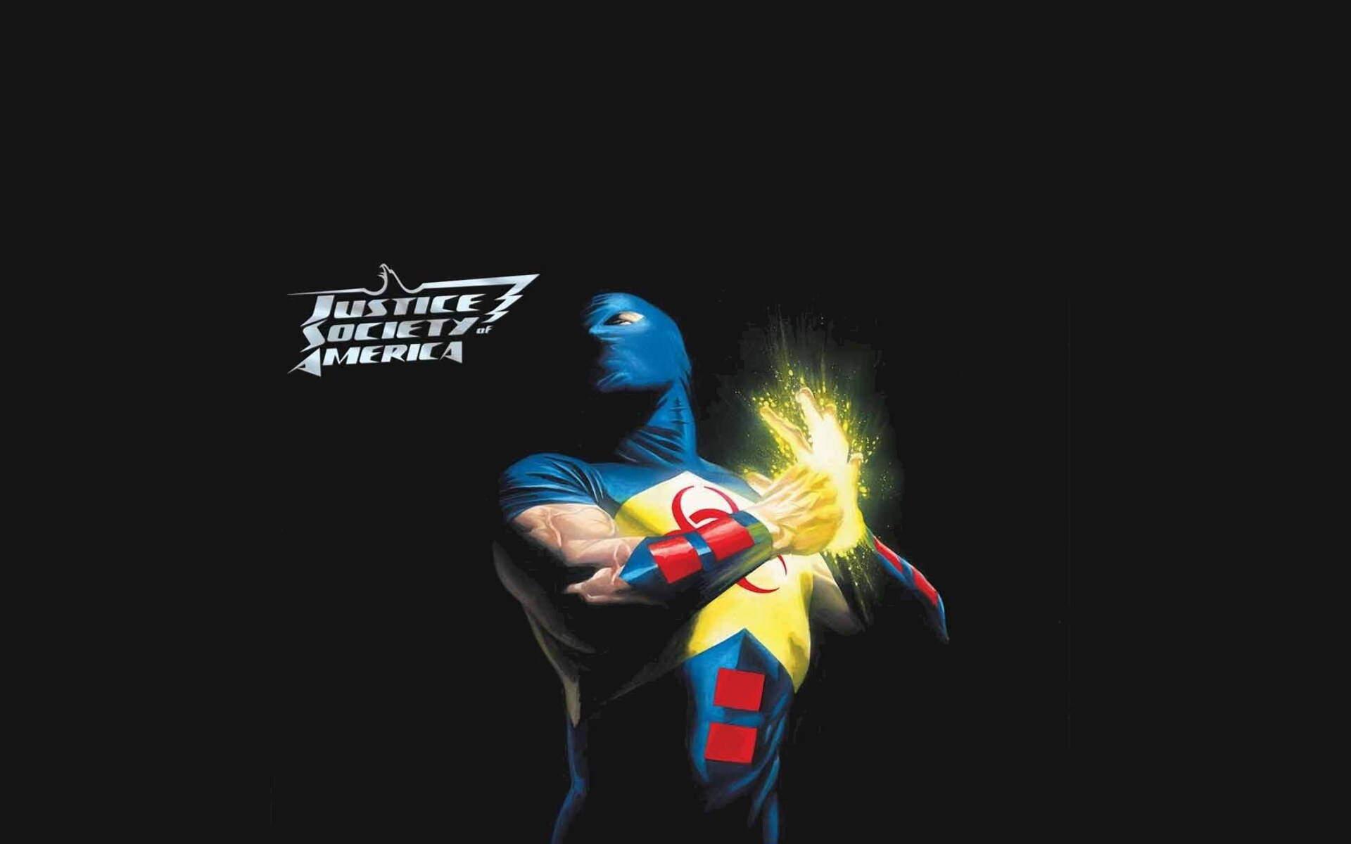 Justice Society Of America: Skadebekæmpelse viser en samling af superhelte i et stort retfærdighedssamfund. Wallpaper
