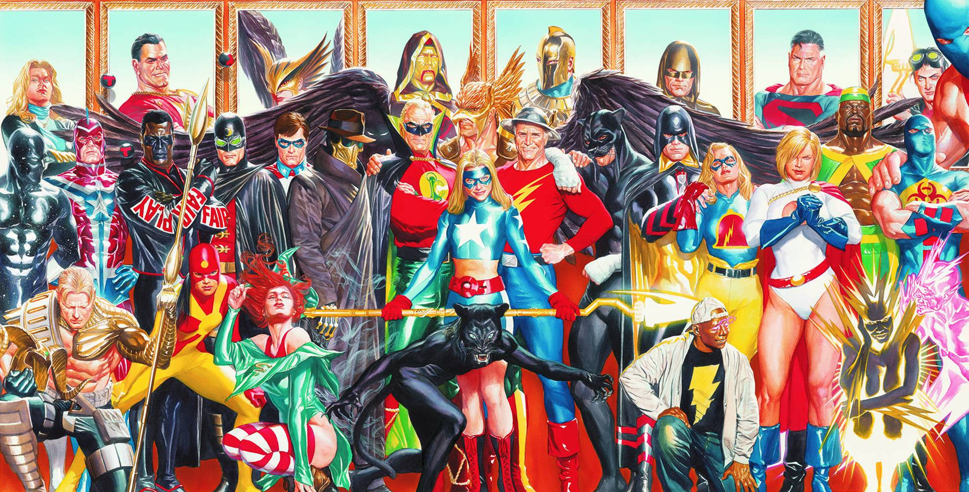 Justits Society of America Gruppe Foto Udseende Tapet: Se gruppefoto af Justice Society of America. Wallpaper