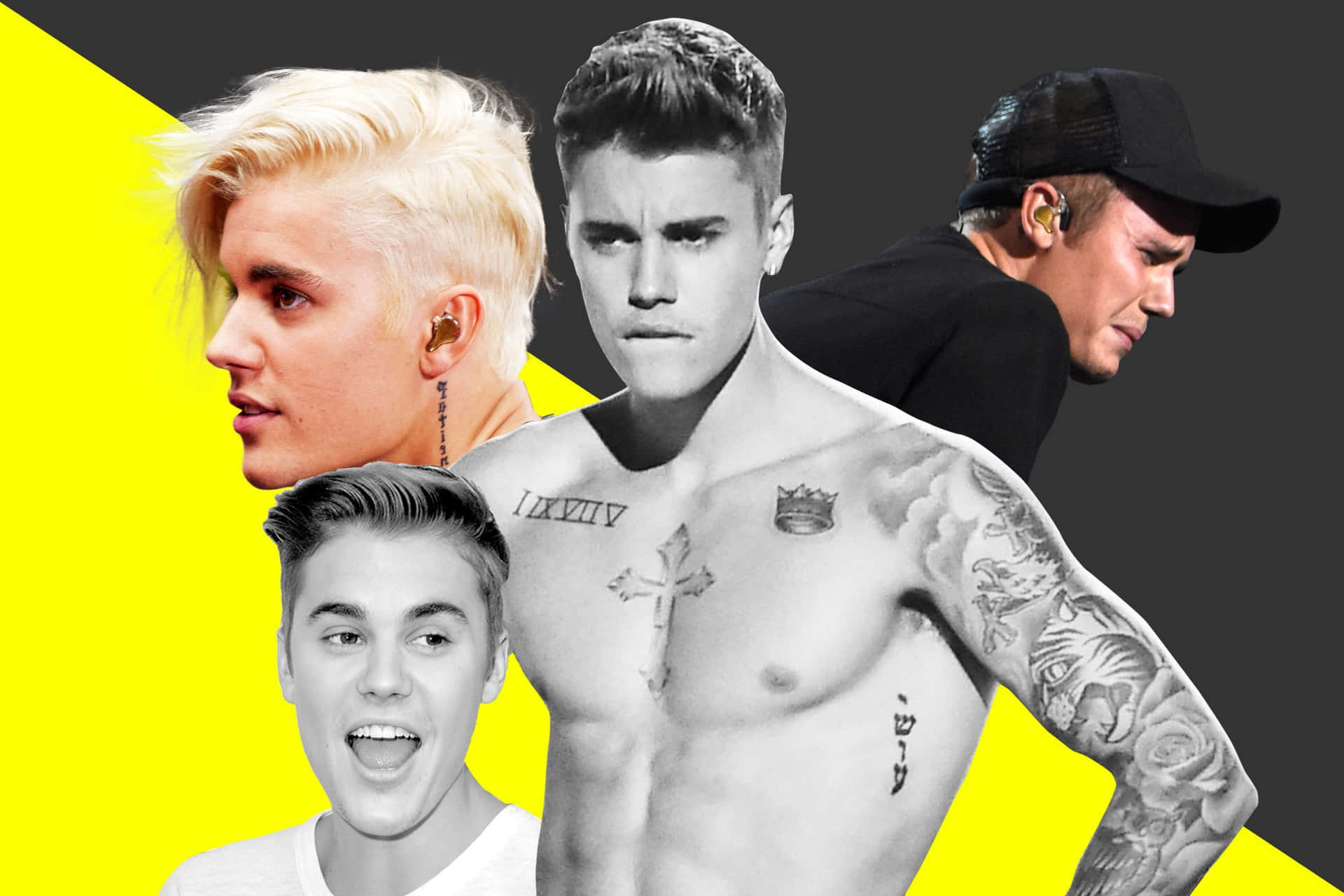 Justin Bieber på den røde løber fra 2015 Grammy Awards Wallpaper