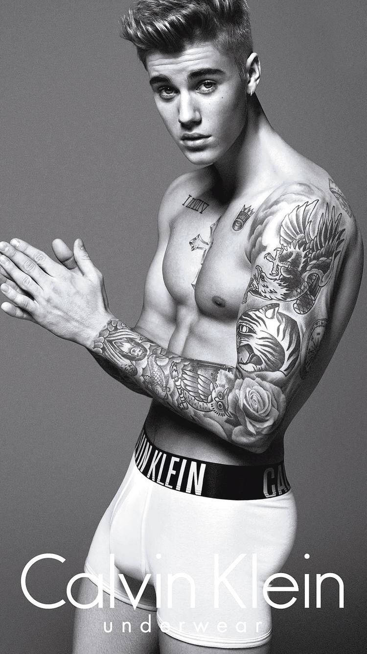 Justin Bieber Calvin Klein Poster Background