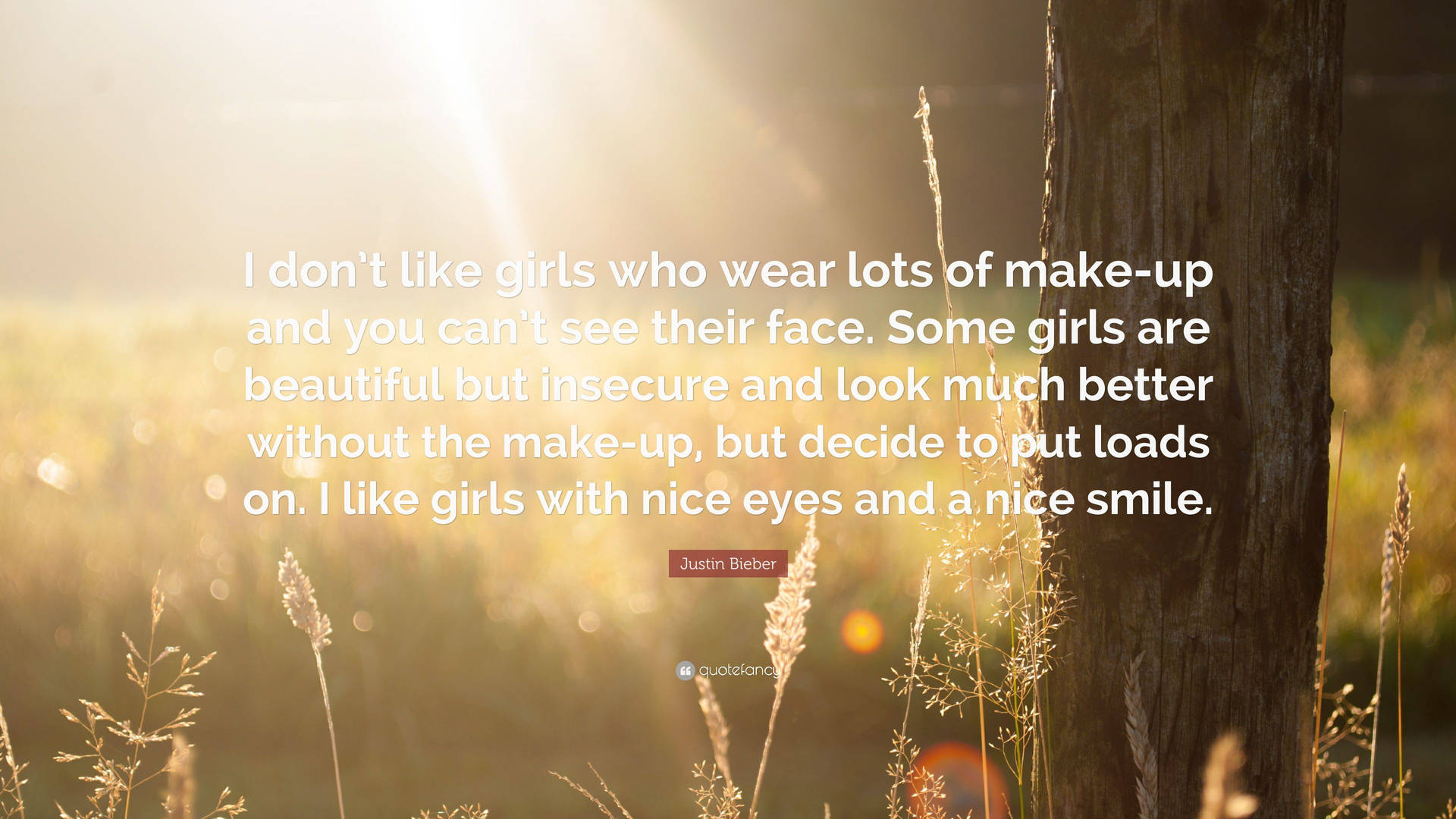 Justin Bieber Insecure Girls Quote Background