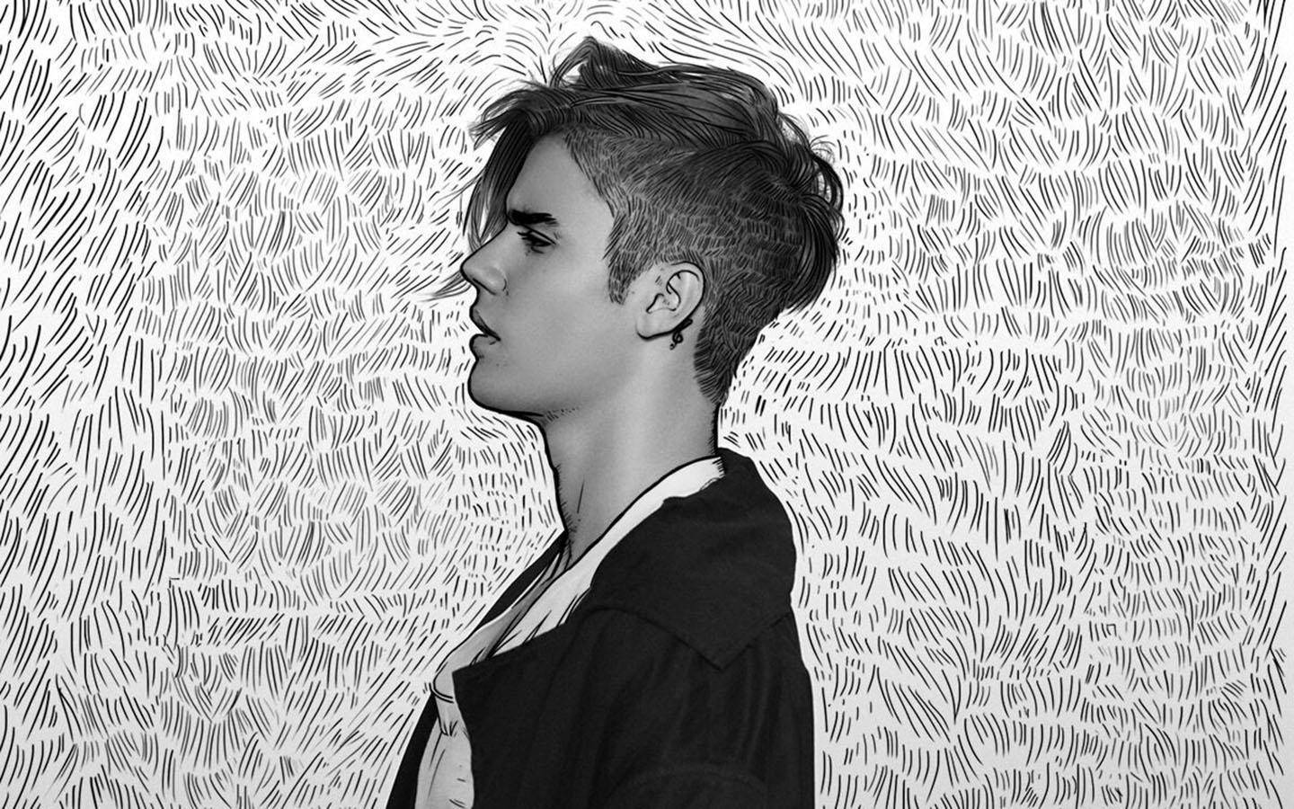 Justin Bieber standing in silhouette Wallpaper