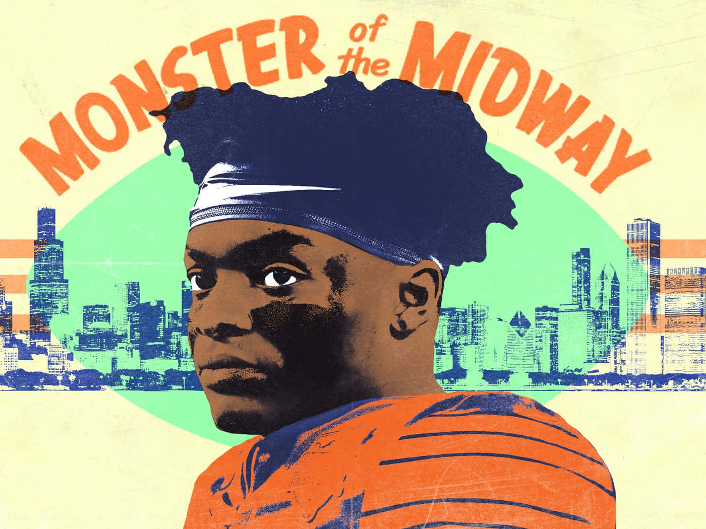 Justin Fields Monster af The Midway Bulls Chicago Football Wallpaper Wallpaper