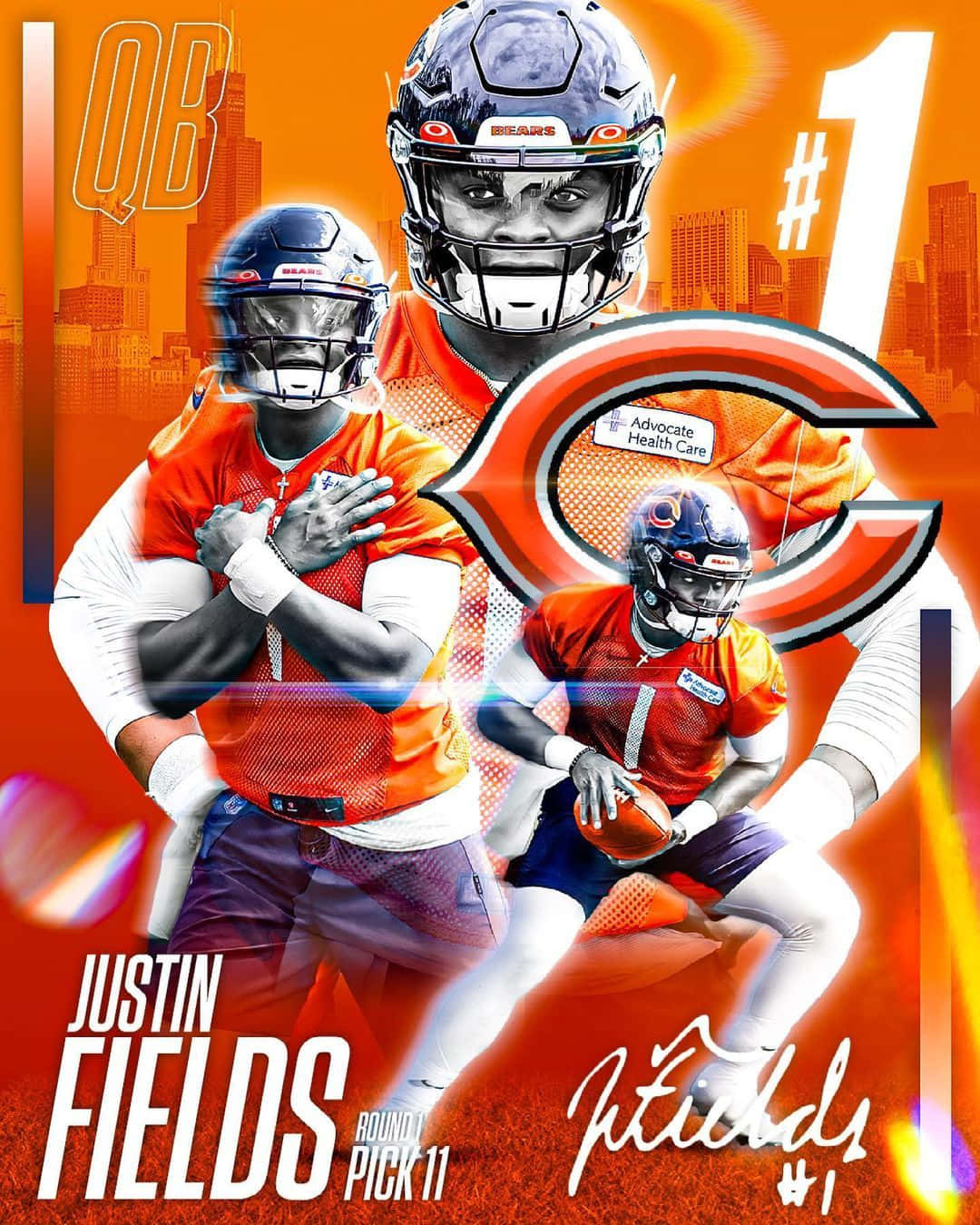 Background Justin Fields Wallpaper Discover more American Championship  Chicago Bears Football Ju  Chicago bears wallpaper Justin fields  Chicago sports teams