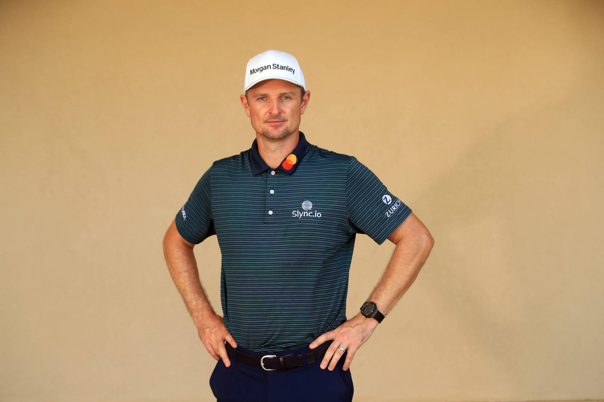 Justin Rose With Hands On His Waist Wallpaper