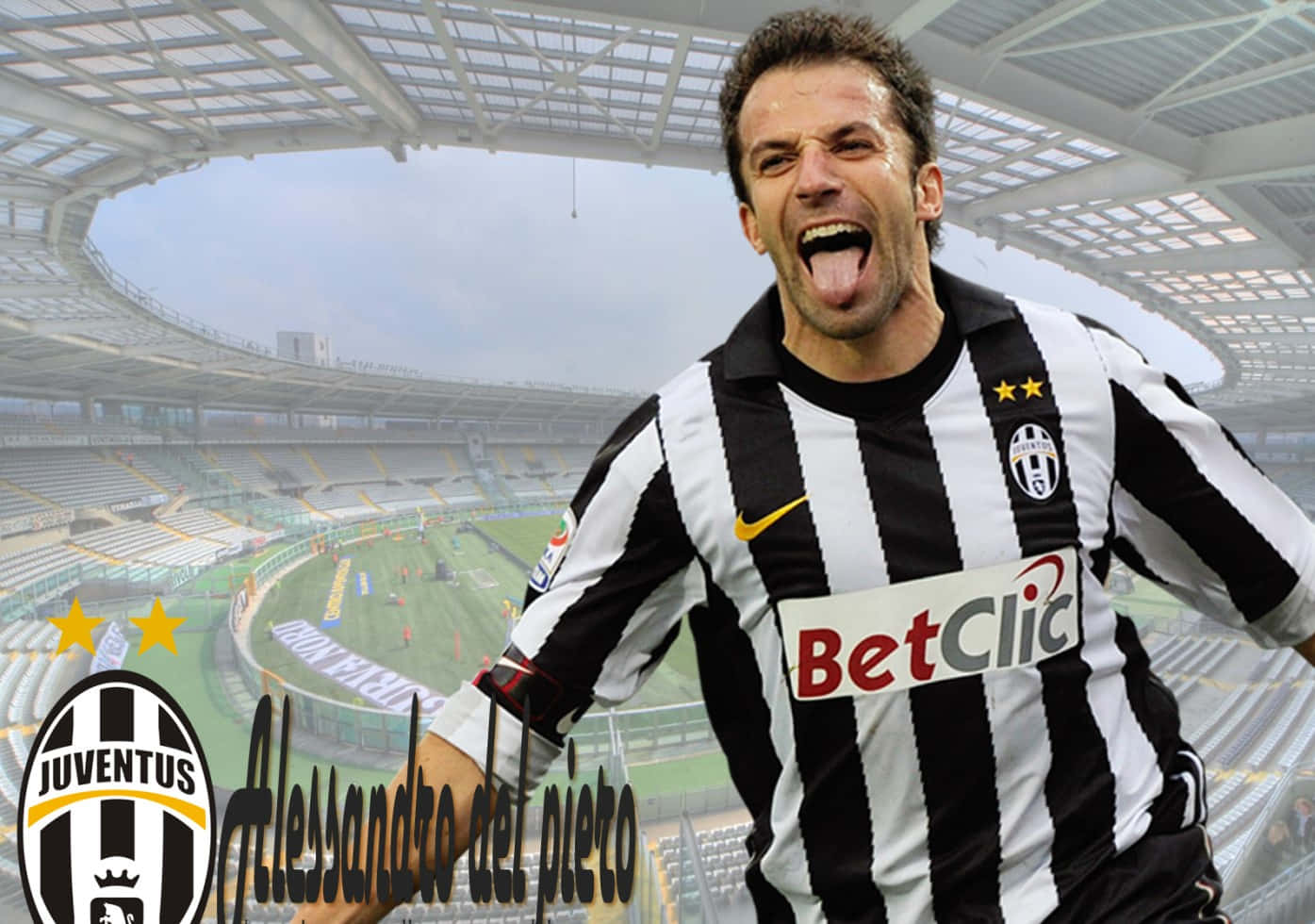 Diseñode Cartel De Alessandro Del Piero, Jugador De La Juventus. Fondo de pantalla