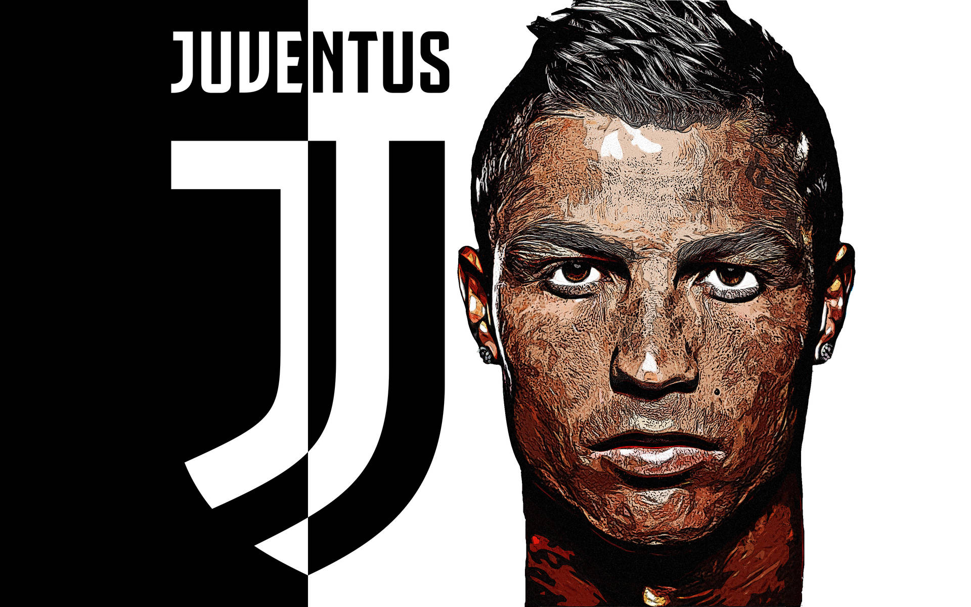 Juventus Black Logo Cristiano Ronaldo Hd 4k Wallpaper