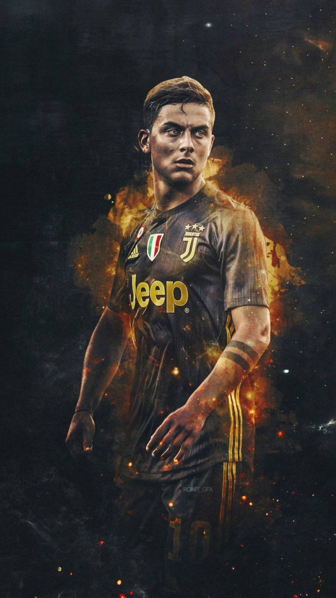 Juventusentflammt Paulo Dybala Illustration Wallpaper