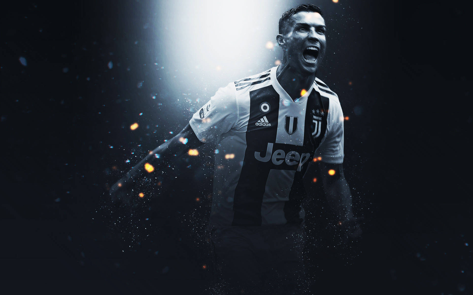 Juventus Cristiano Ronaldo Black Aesthetic Illustration Wallpaper