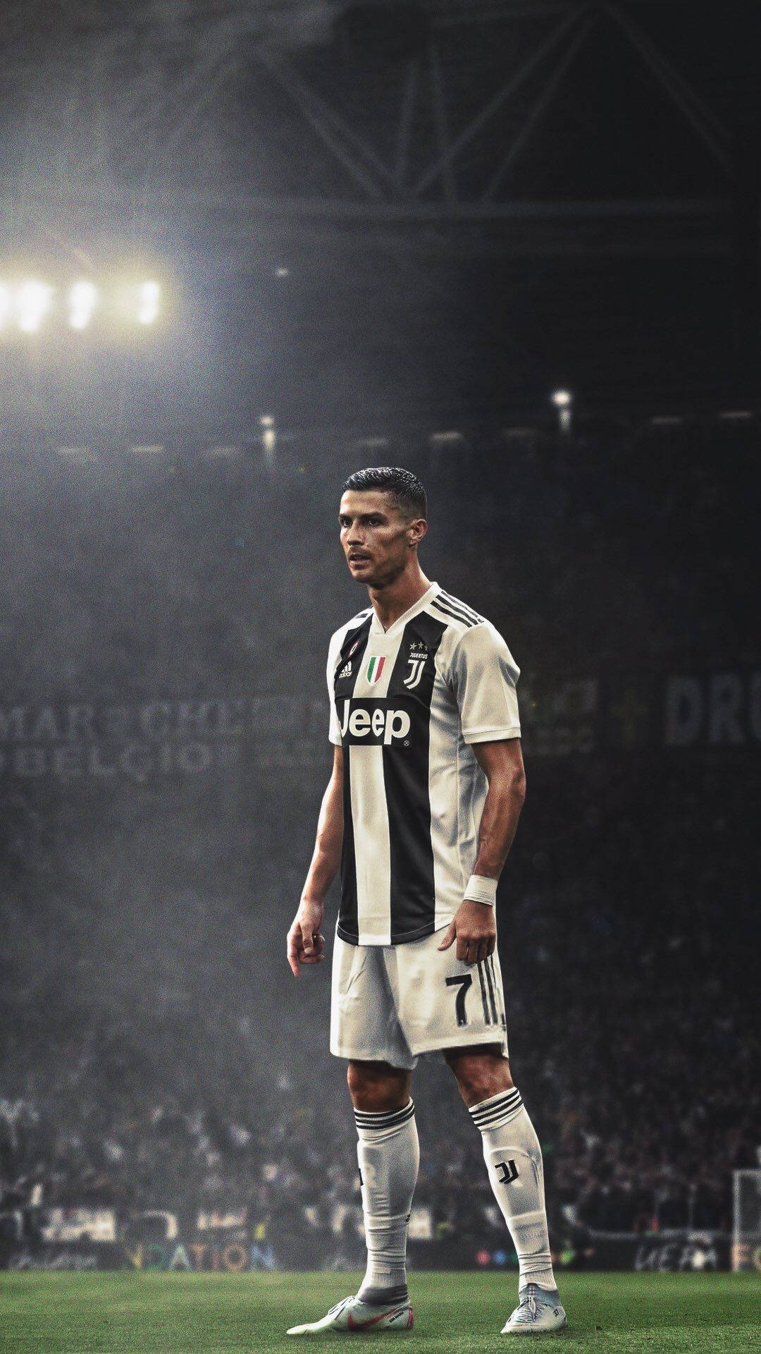 Juventuscristiano Ronaldo Volto Da Gioco Sfondo