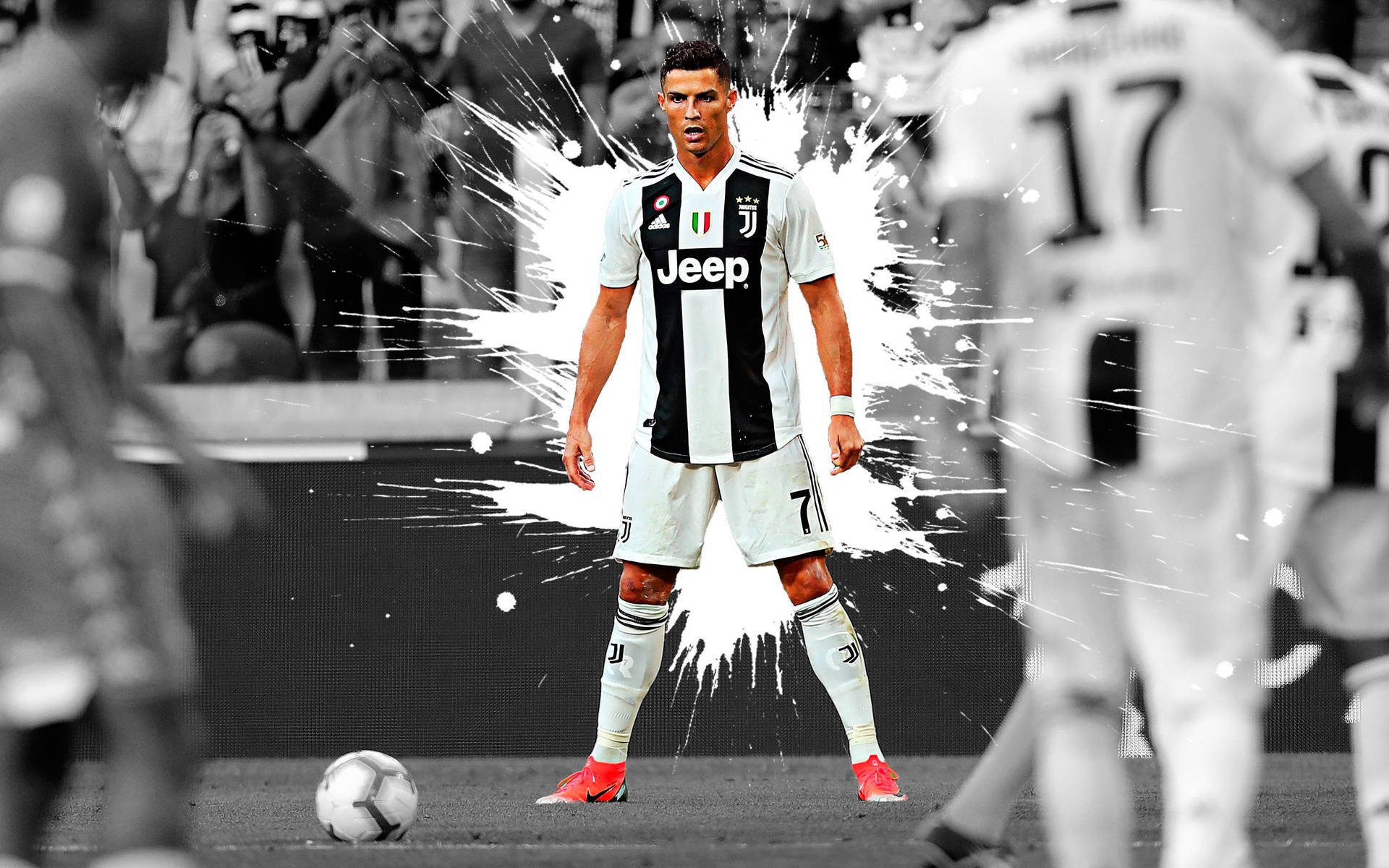 Juventusfußballstar Cristiano Ronaldo Wallpaper