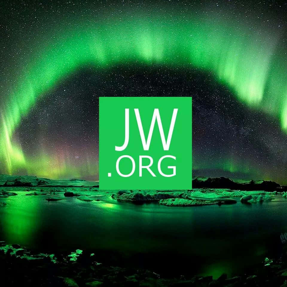 Logotipode Jworg Con Aurora Verde. Fondo de pantalla