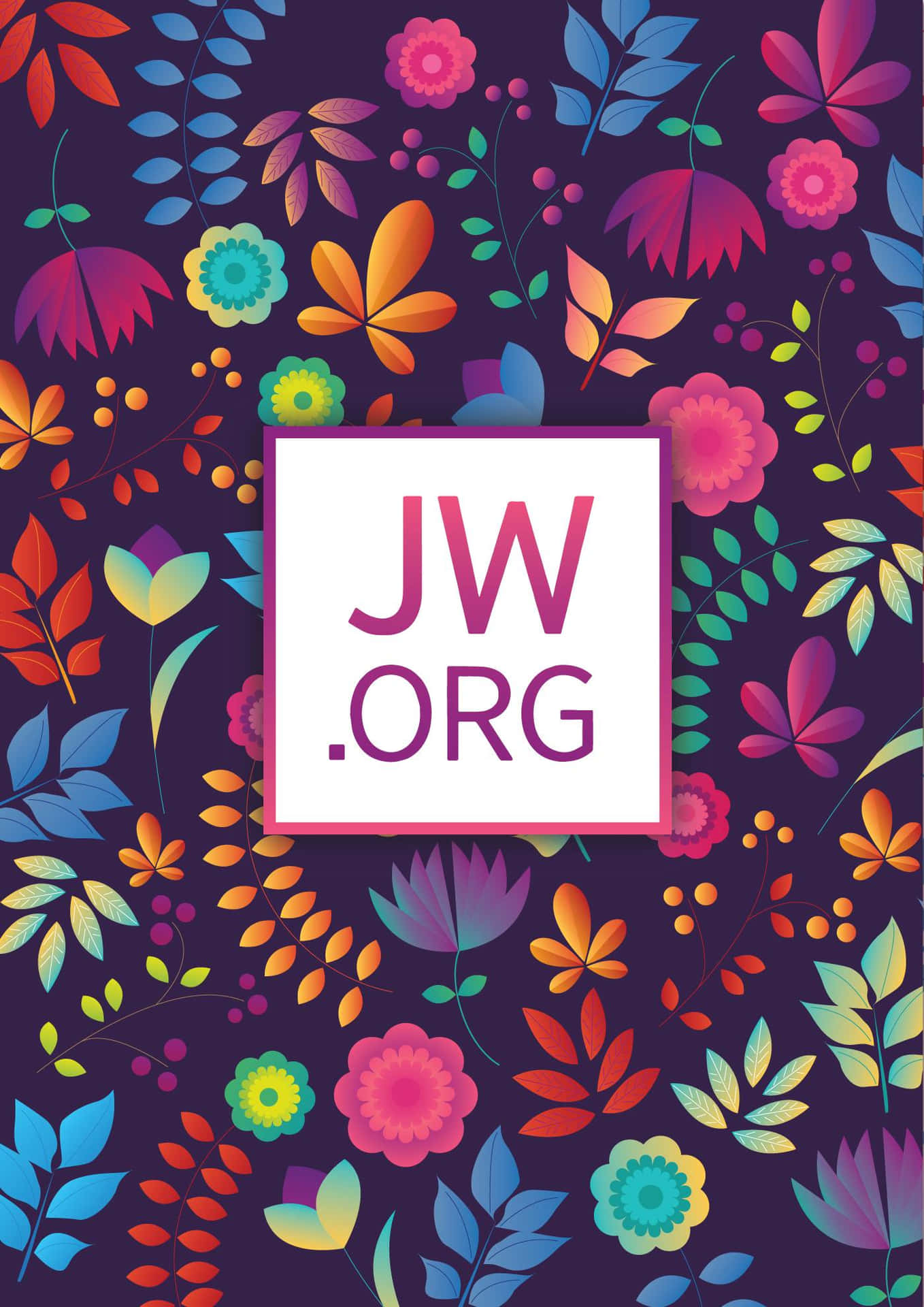 JWorg med blomstermotiver på indigobaggrund Wallpaper