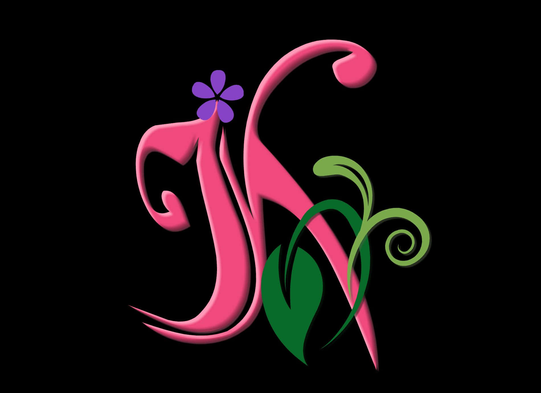 A Pink And Purple Floral Logo With A Flower