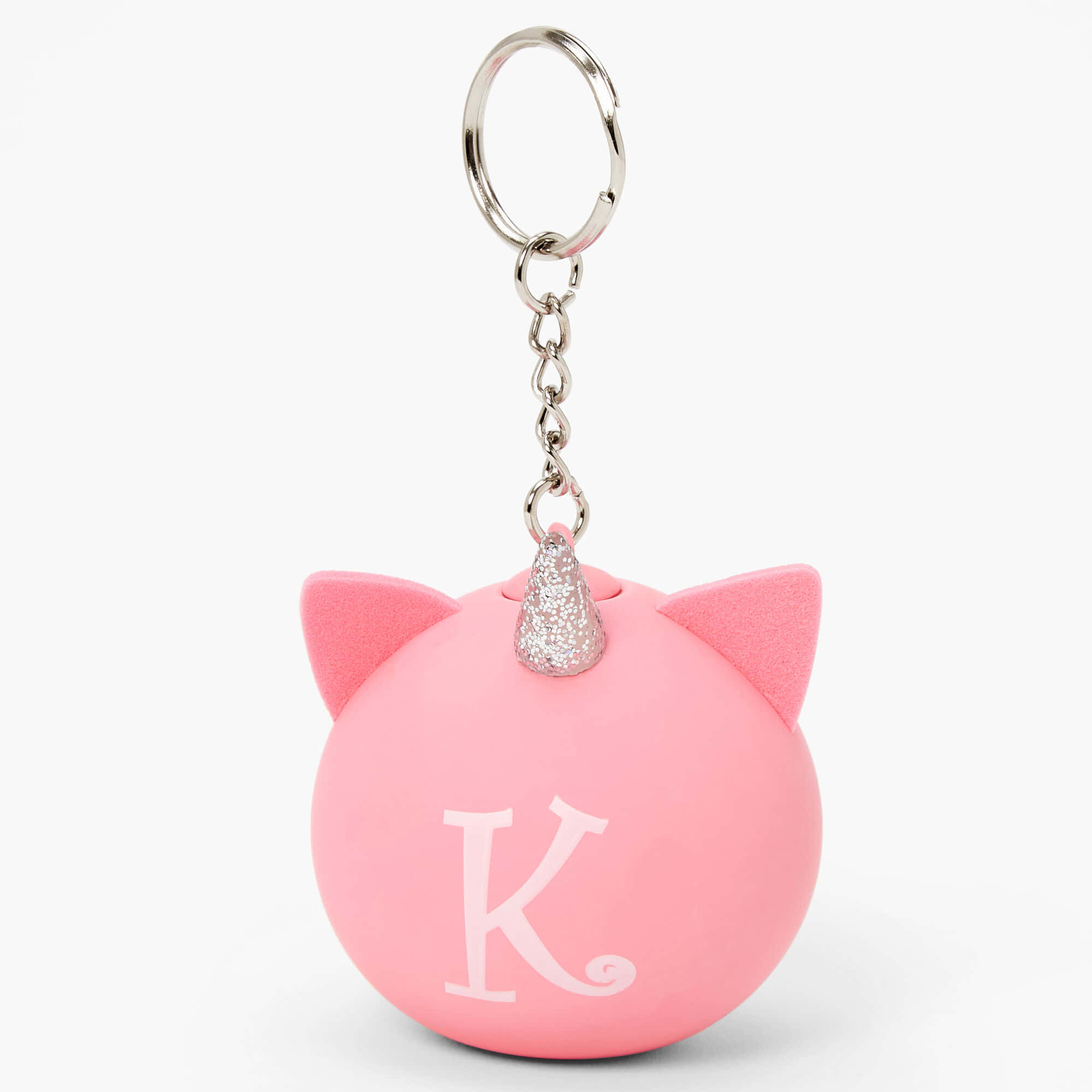 Pink Cat Keychain With Initial K