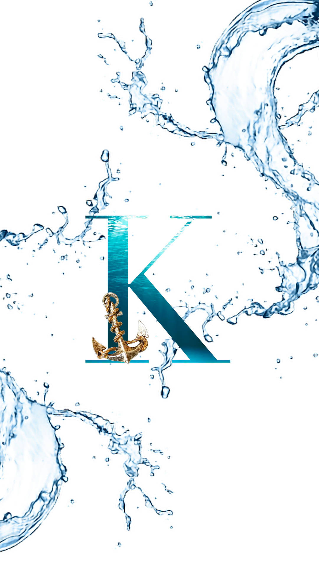 K Alphabet Water Splashes Wallpaper