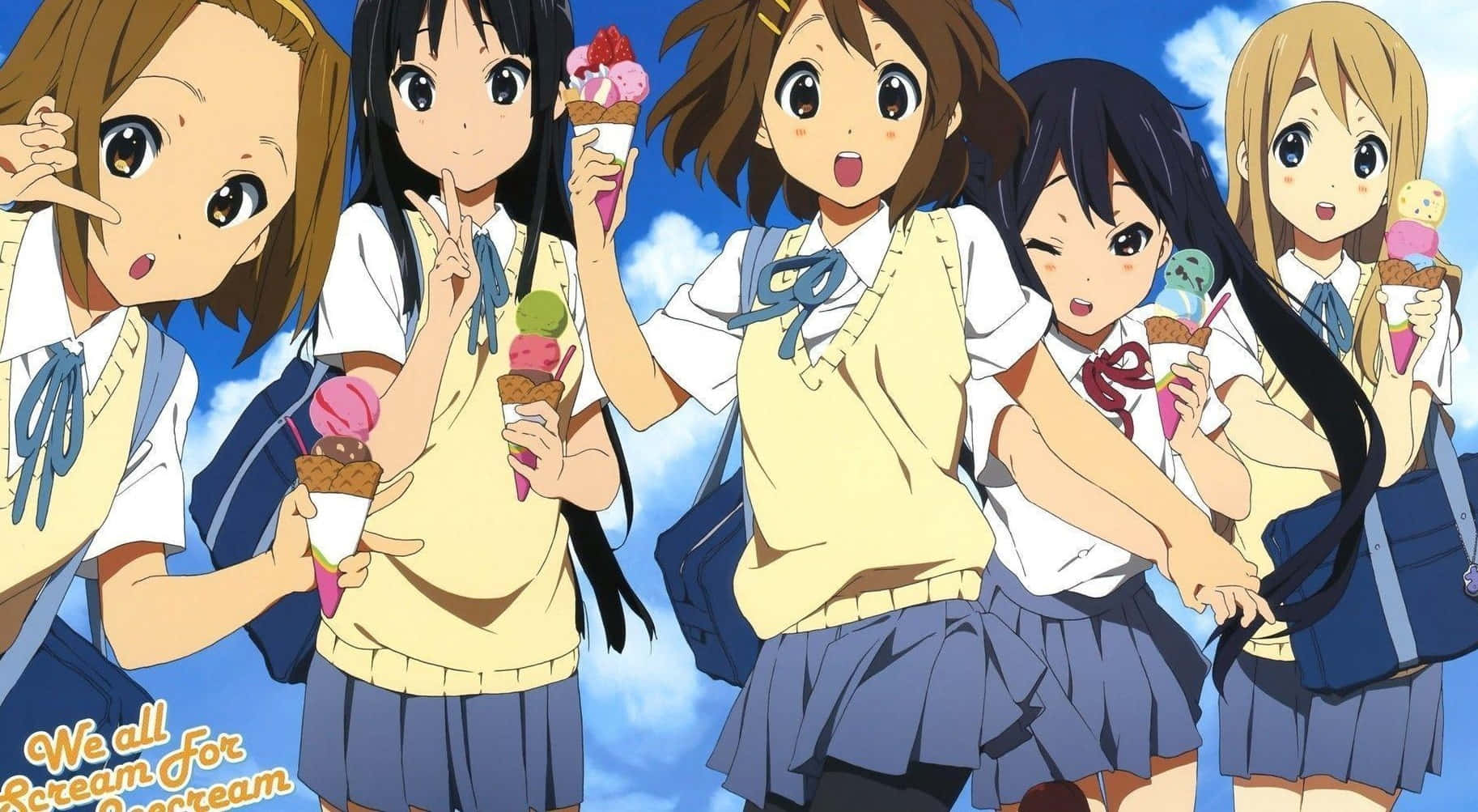 A Group Of Girls Holding Ice Cream Cones