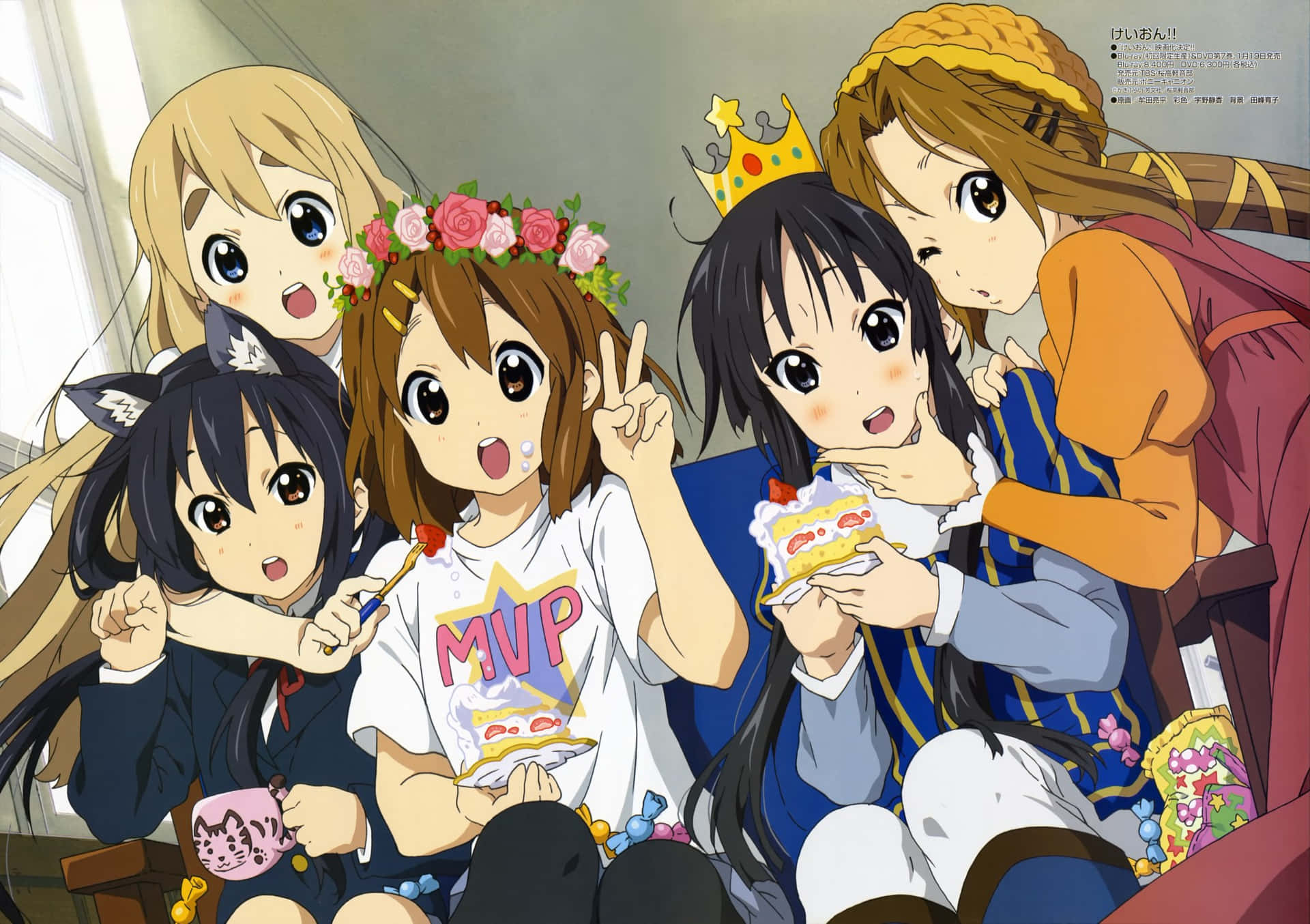 A Group Of Anime Girls Sitting On A Chair
