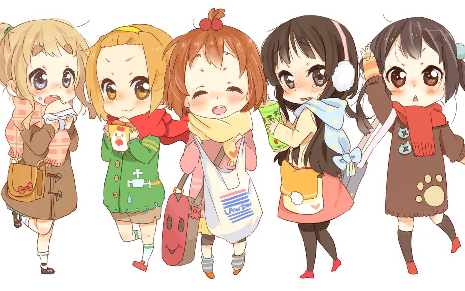K-on Chibi Characters In Winter