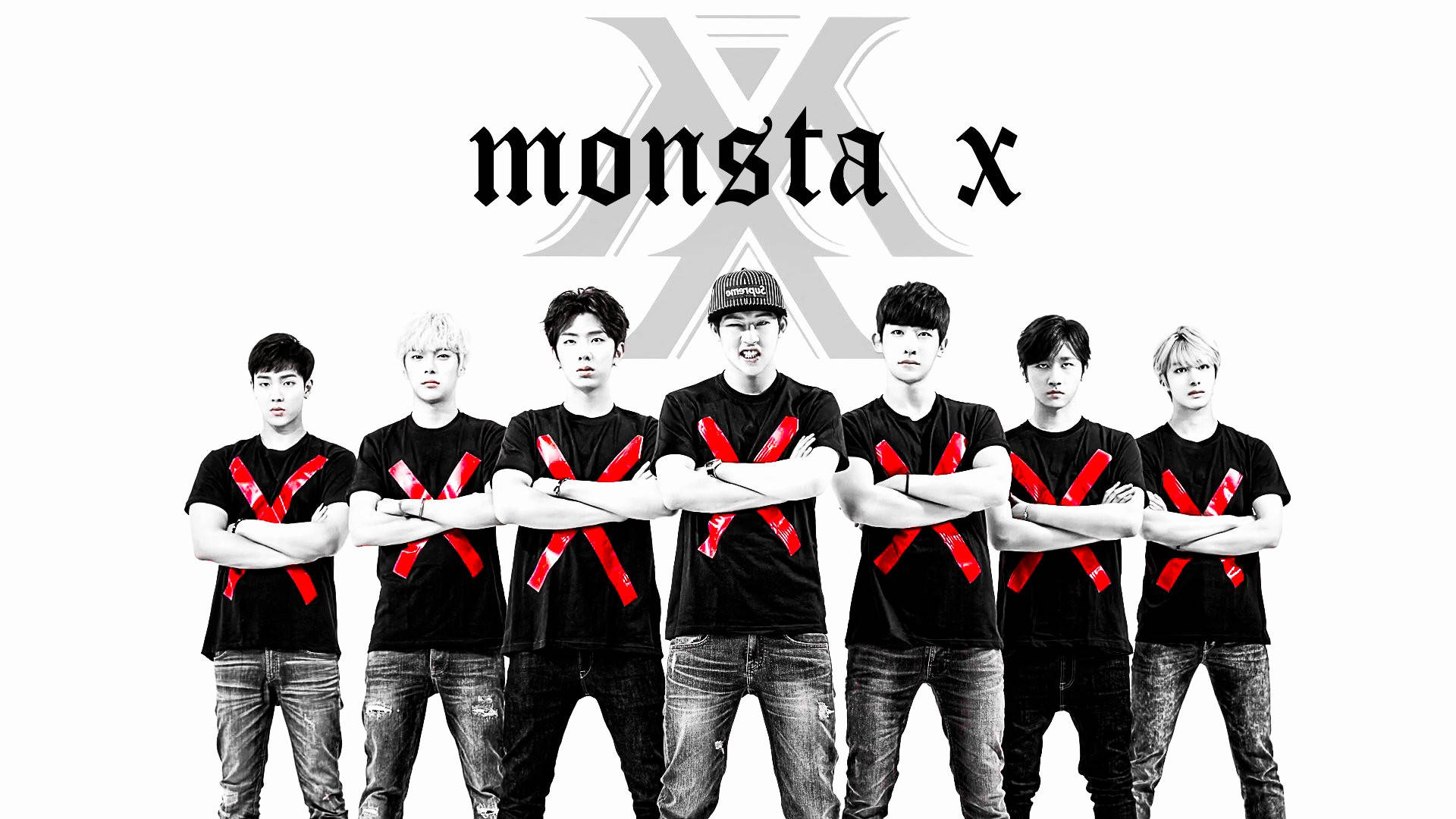 K Pop Boy Group Monsta X Logo Tapet Wallpaper