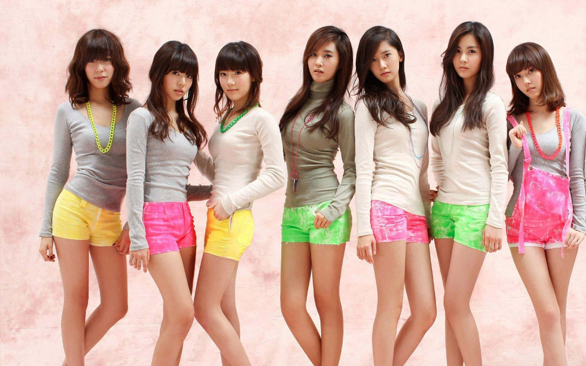 K Pop Group Colorful Shorts Wallpaper