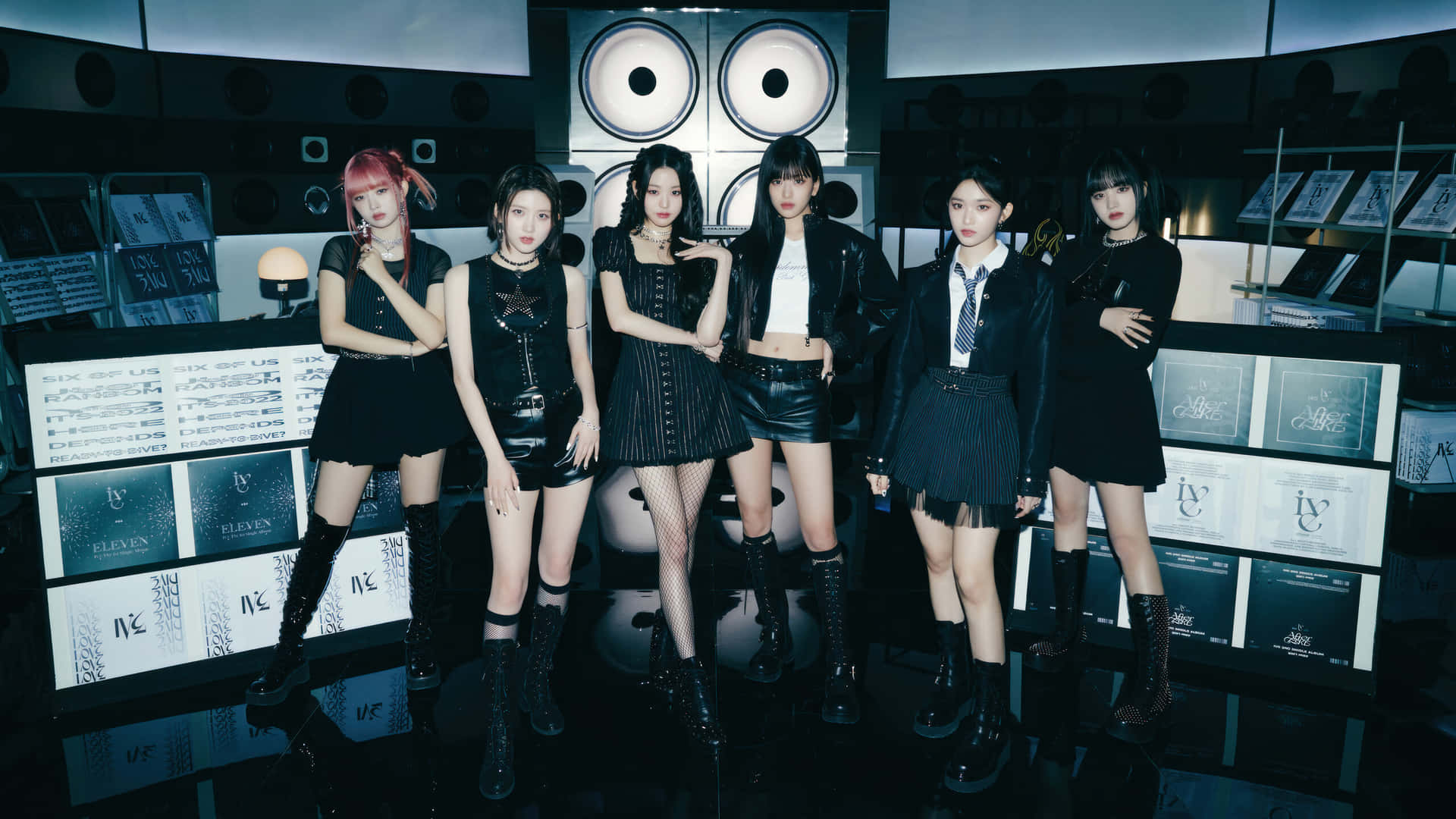 K Pop Group Ive Promotional Photo Wallpaper