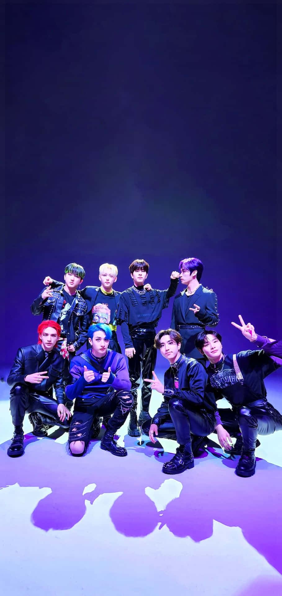 K Pop Group Purple Hue Portrait Wallpaper