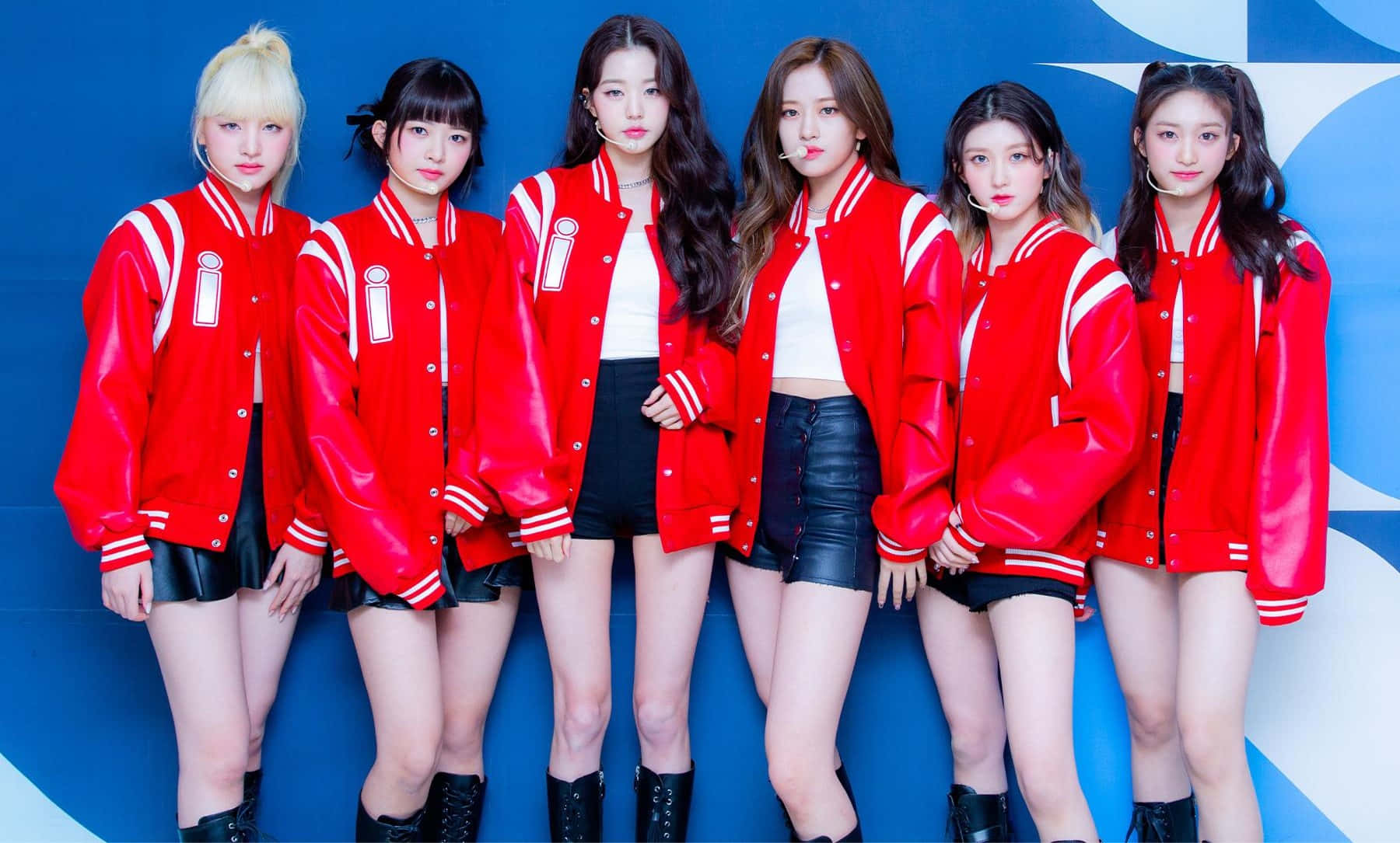 K Pop Group Red Jackets Wallpaper
