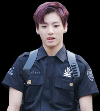 K Pop Starin Police Uniform PNG